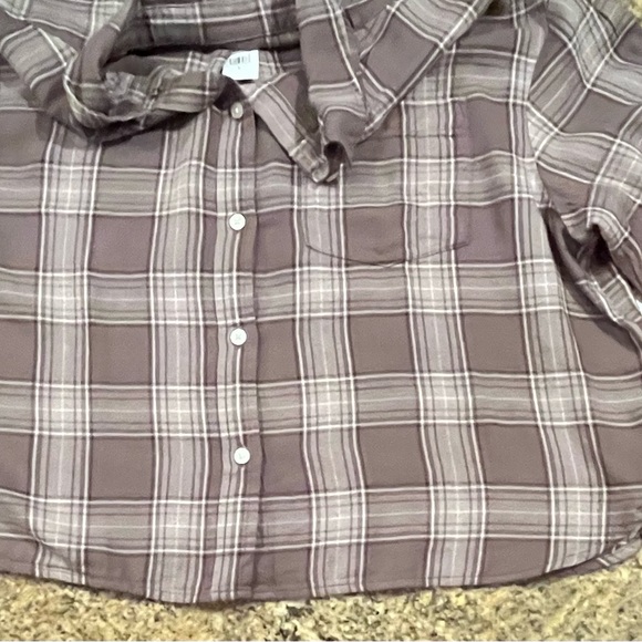 NWT GAP Women's Plaid Cropped Flannel Shirt - Picture 11 of 11